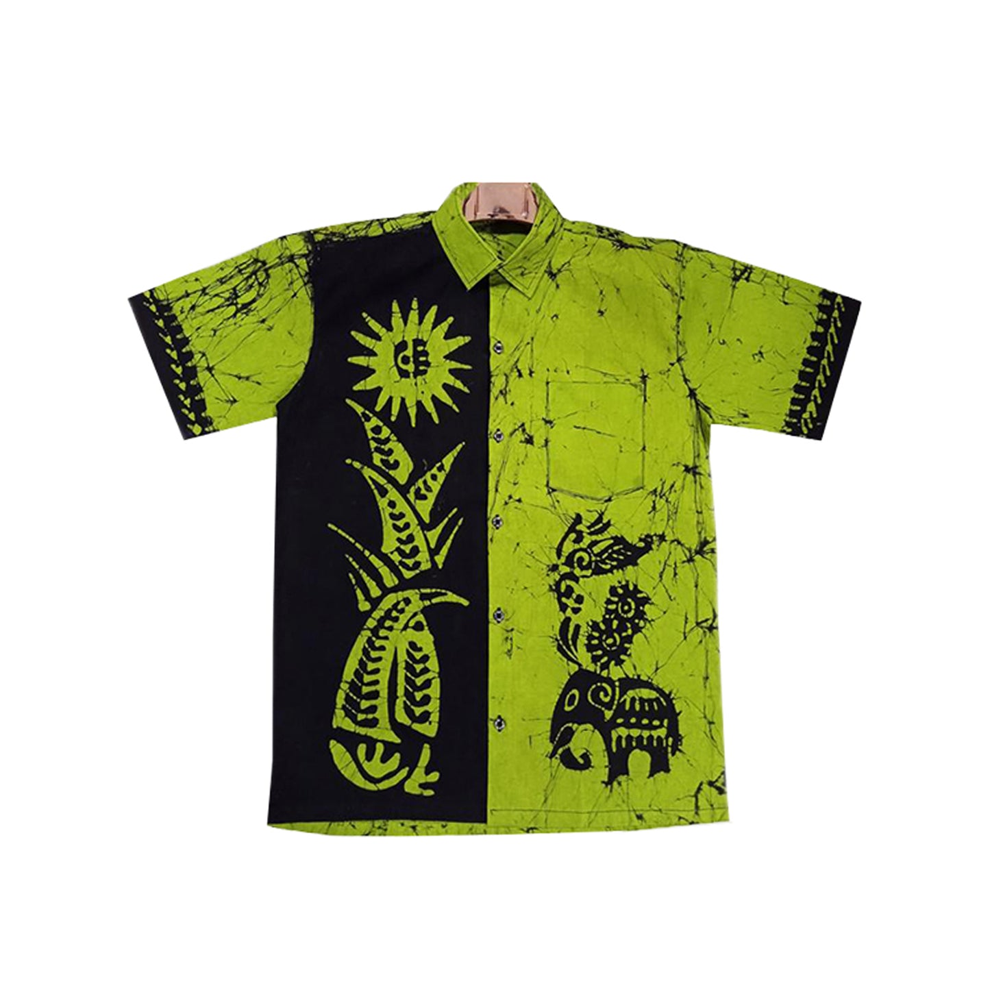 Handmade Men's Batik Shirt (Green)