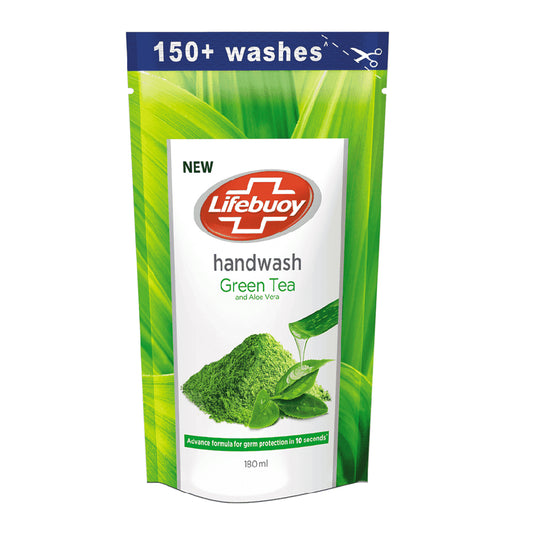 Lifebuoy Green Tea With Aloe Vera Handwash Refill Pouch (180ml)
