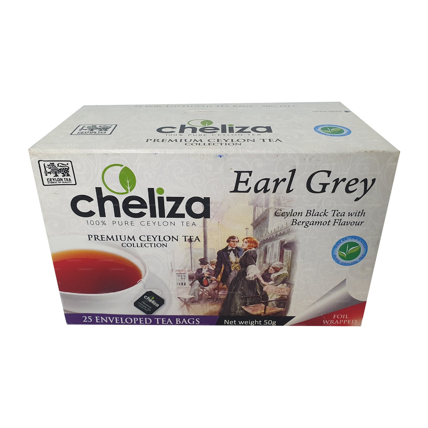 Cheliza Ceylon Earl Grey Tea with Bergamot Flavour (50g) 25 Tea Bags