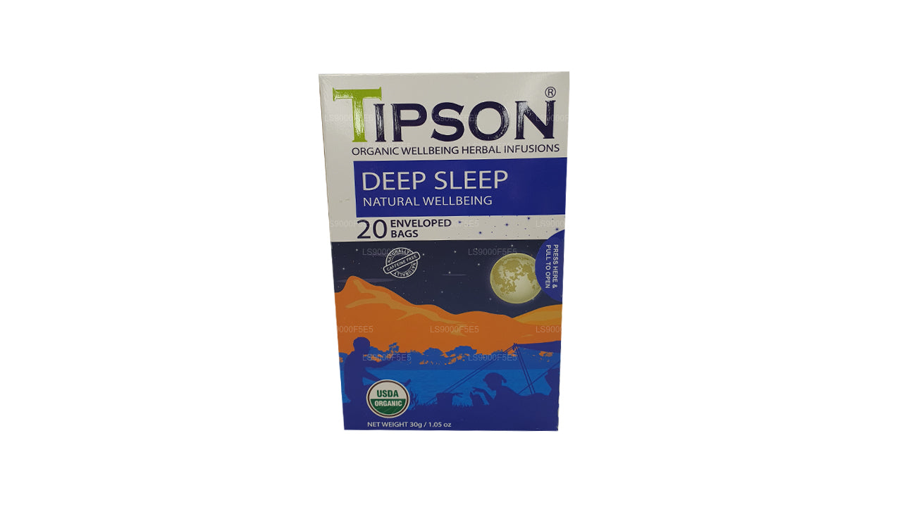 Tipson Organic Deep Sleep Natural Wellbeing 20 Enveloped Bags (30g)