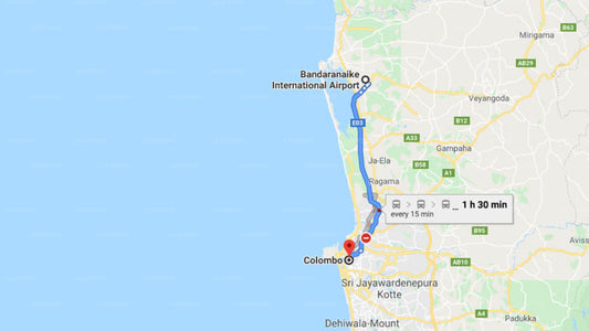 Transfer between Colombo Airport (CMB) and Galle Face Hotel, Colombo