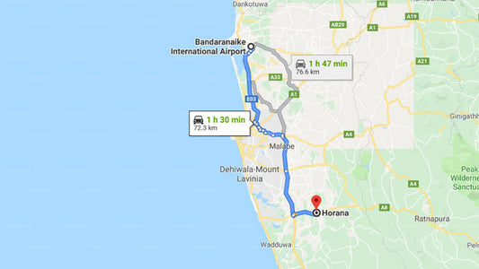 Transfer between Colombo Airport (CMB) and The Nature Lover's Inn, Horana