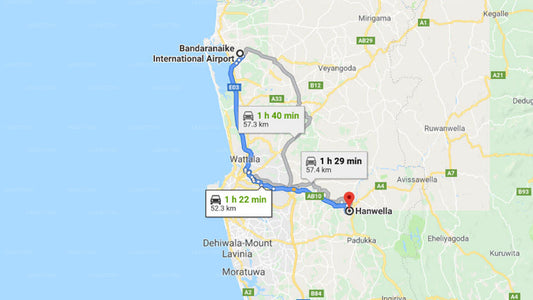 Transfer between Colombo Airport (CMB) and Hanwella Resort, Hanwella