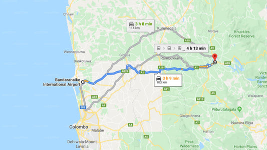 Transfer between Colombo Airport (CMB) and Samantha's Villa , Kandy