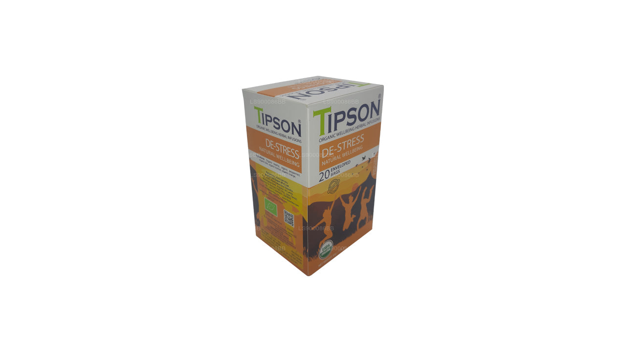 Tipson Tea Organic De-Stress Natural Wellbeing 20 enveloped tea bags (30g)