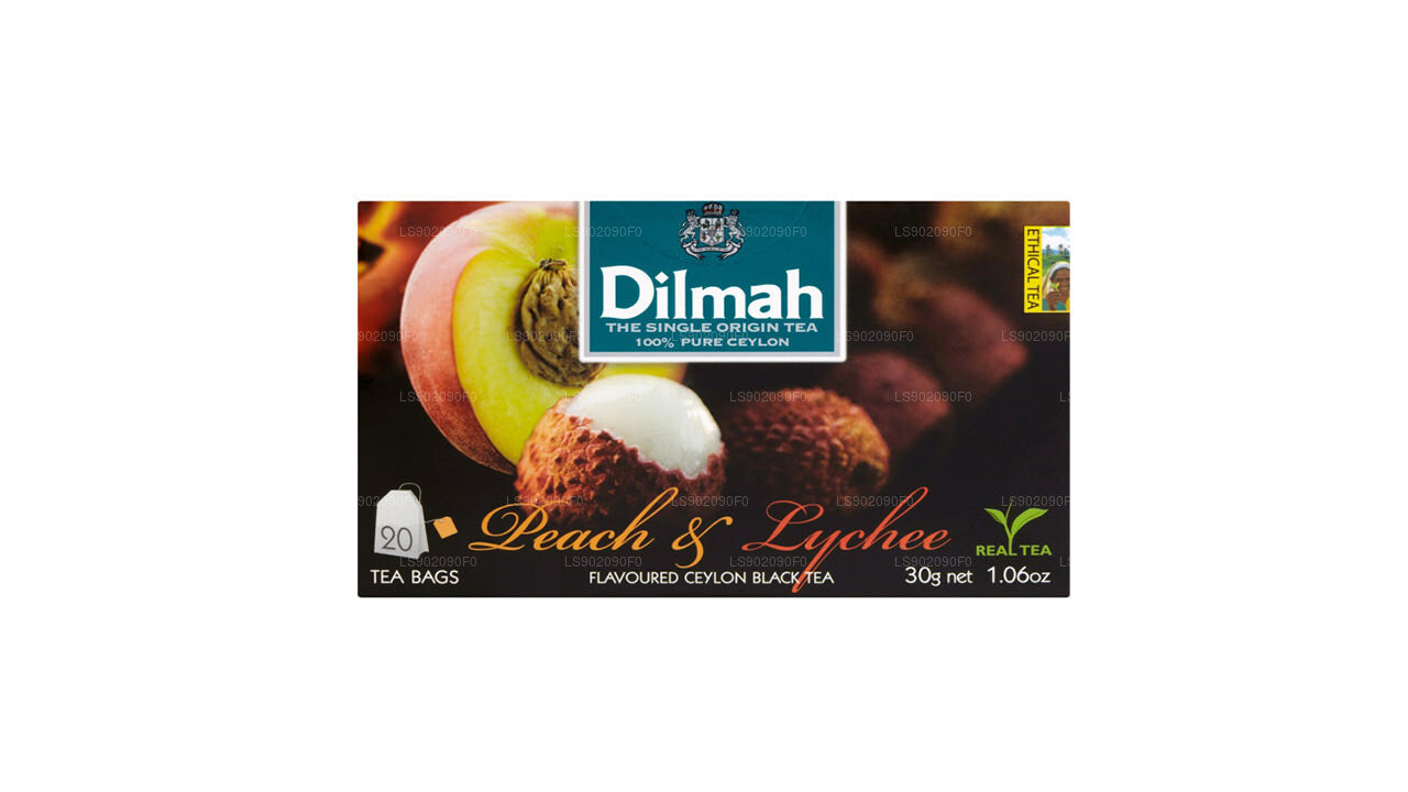 Dilmah Peach and Lychee Flavored Tea (30g) 20 Tea Bags